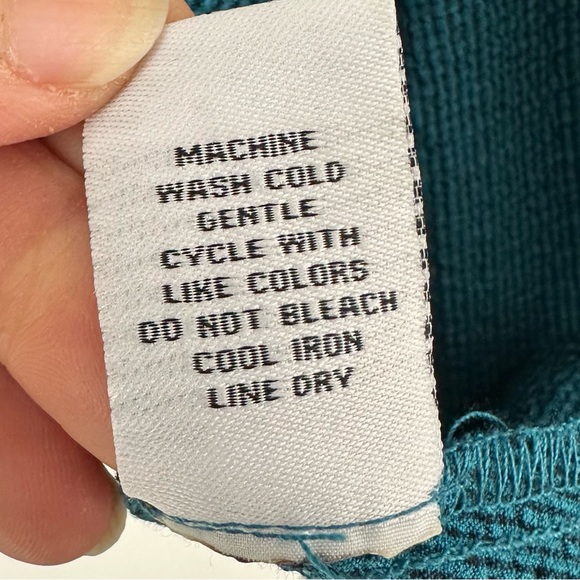 Habitat Textured Button-Up Swing Top Sz L Teal Blue - Picture 10 of 10